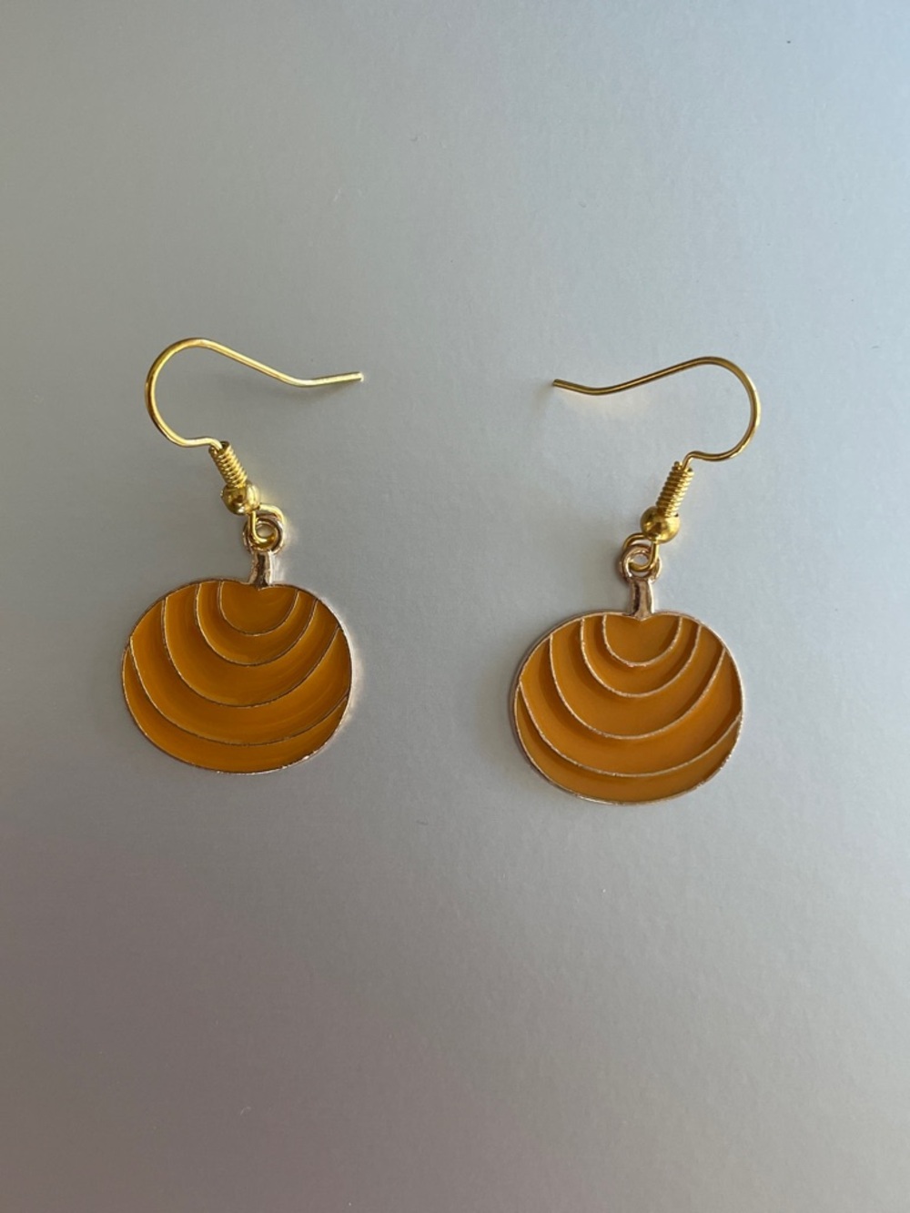 Gold-Tone Yellow Circle Drop Earrings
